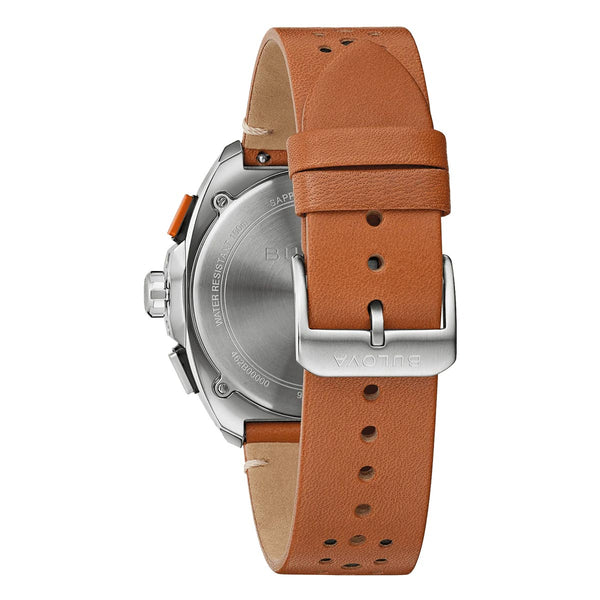 Bulova Classic Racer Chronograph  Watch Leather Brown Strap