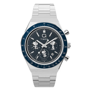 Q Timex Peanuts Snoopy Chronograph Blue Watch TW2Y45300