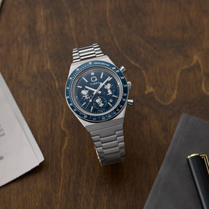 Q Timex Peanuts Snoopy Chronograph Blue Watch TW2Y45300
