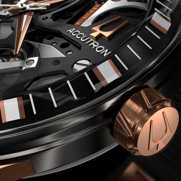 Accutron DNA Electrostatic Grey Rose Gold Watch 2ES8A002