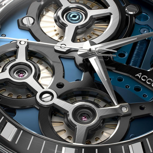 Accutron DNA Electrostatic Grey Blue Watch 2ES8A004