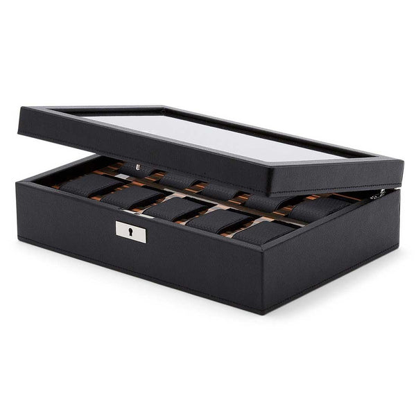 Wolf Roadster Black 10 Piece Watch Box 477556