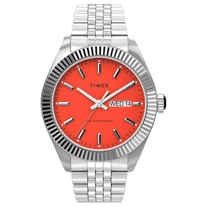 Timex Waterbury Legacy Orange Dial Watch TW2V17900