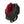 Black backpack with red interior on a white background