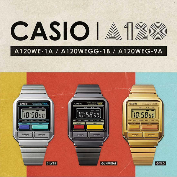 Casio Vintage Series Gunmetal Watch A120WEGG-1B