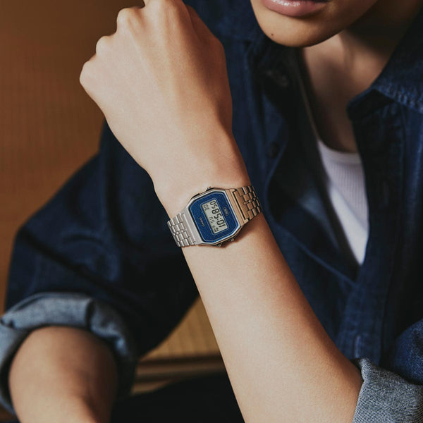 Casio Vintage Japan Seigaiha Pattern Blue Watch A159WEVJ-2 