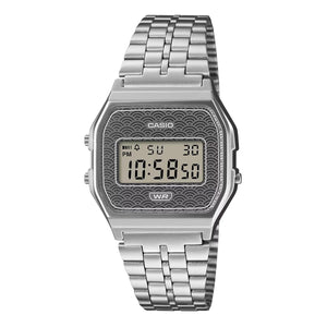 Casio Vintage Japan Seigaiha Pattern Silver Watch A159WEVJ-7