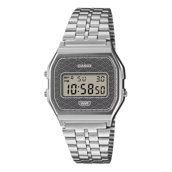 Casio Vintage Japan Seigaiha Pattern Silver Watch A159WEVJ-7