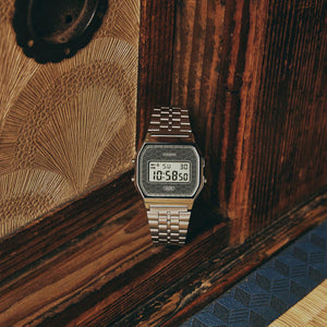 Casio Vintage Japan Seigaiha Pattern Silver Watch A159WEVJ-7