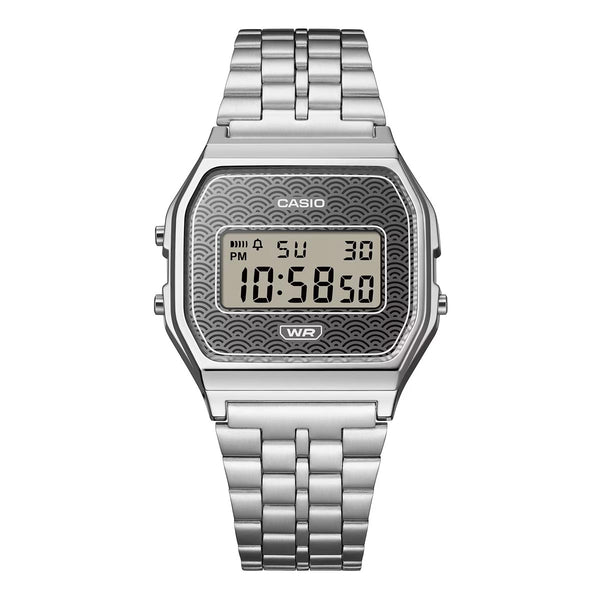Casio Vintage Japan Seigaiha Pattern Silver Watch A159WEVJ-7