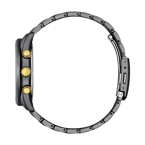 Citizen Light in Black Chronograph Watch side view
