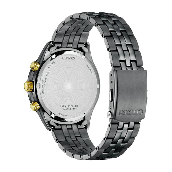 Citizen Light in Black Chronograph Watch back view