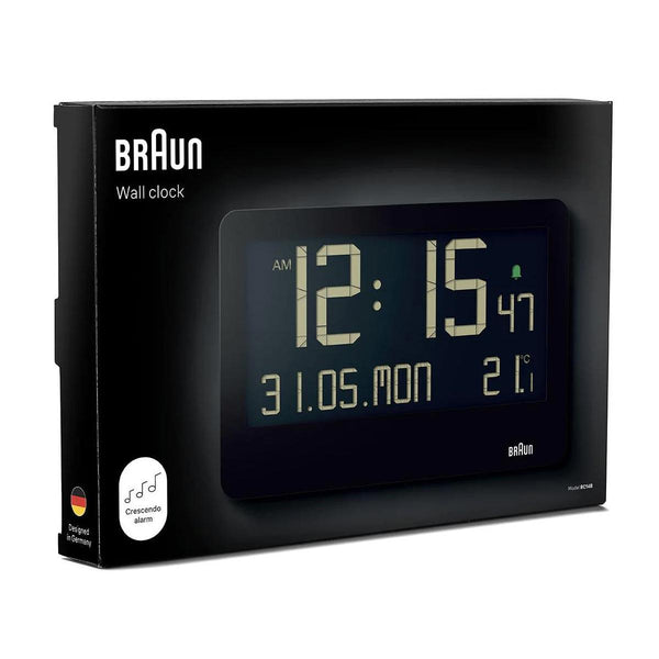 Braun Digital Wall Clock Black BC14B