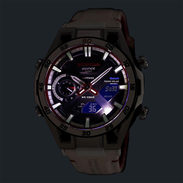 Edifice x Honda F1 Special Edition Watch ECB-2300HR-1A backlight