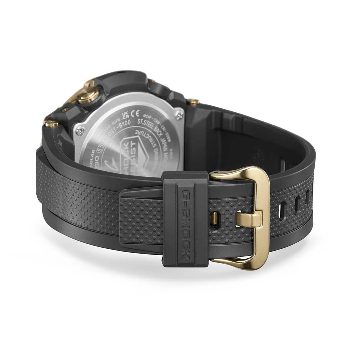 G-Shock G-Steel Black Gold Watch GST-B100GB-1A9