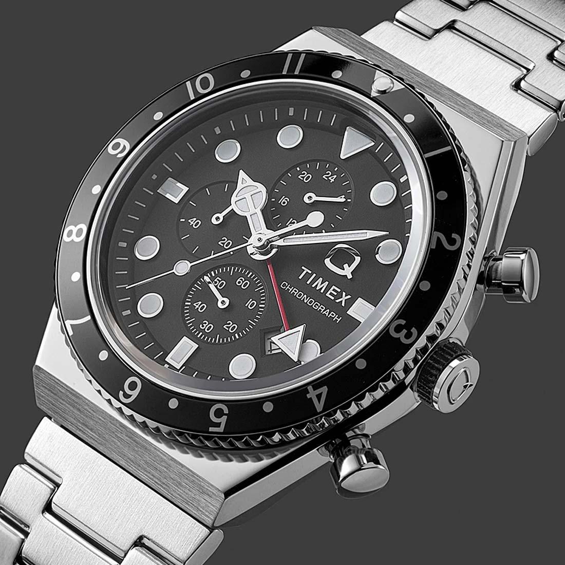 Q Timex GMT Chronograph 40mm Watch TW2V698001