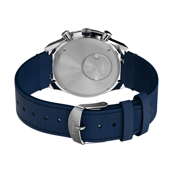 Timex Q Chronograph 40mm Caseback with Blue strap