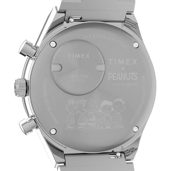 Q Timex Peanuts Snoopy Chronograph Blue Watch Caseback