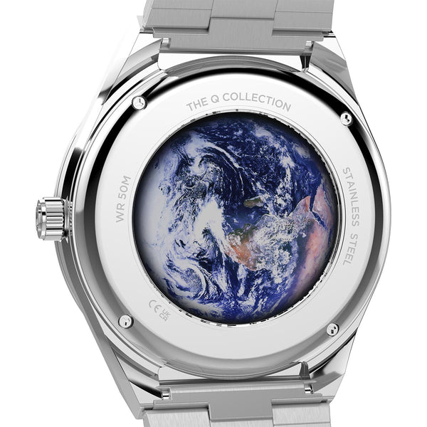 Q Timex x NASA 40mm Watch TW2Y56700 Blue Marble Caseback