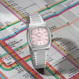 Timex 1983 E Line Automatic Watch Pink Dial TW2Y66800