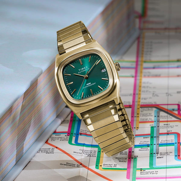 Timex 1983 E Line Automatic Gold Watch TW2Y67700