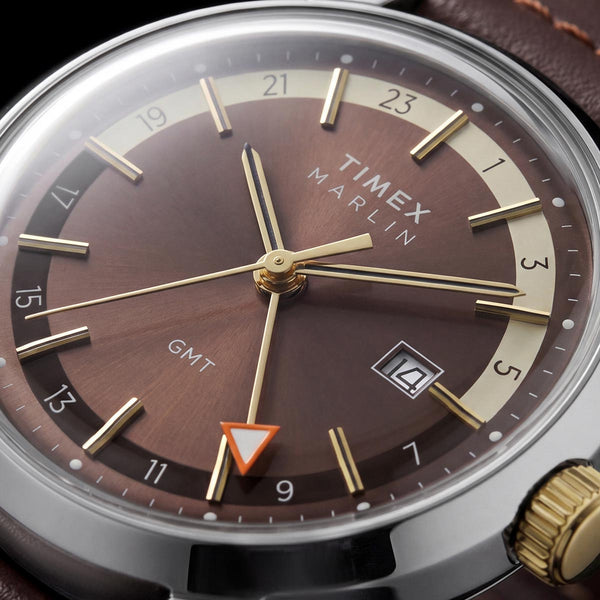 Timex Marlin Quartz GMT Brown Watch TW2Y84200