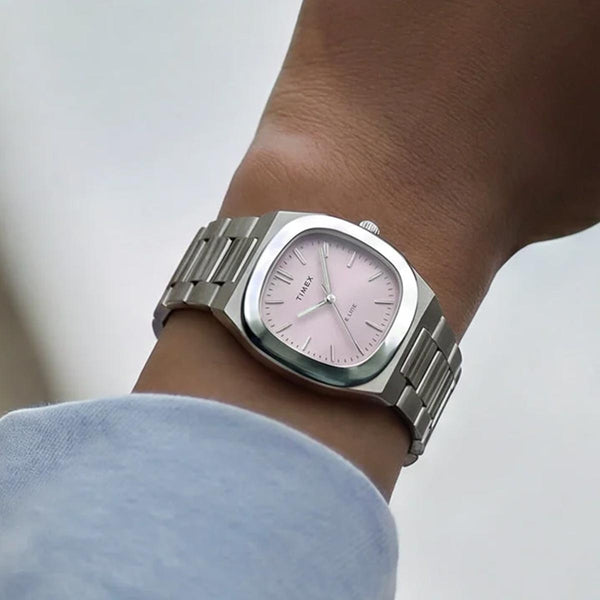 Timex E Line Quartz 30mm Silver Pink Watch TW6A01000
