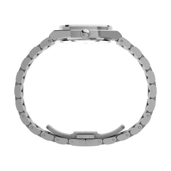 Timex E Line Quartz 30mm Silver Pink Watch Side Shot
