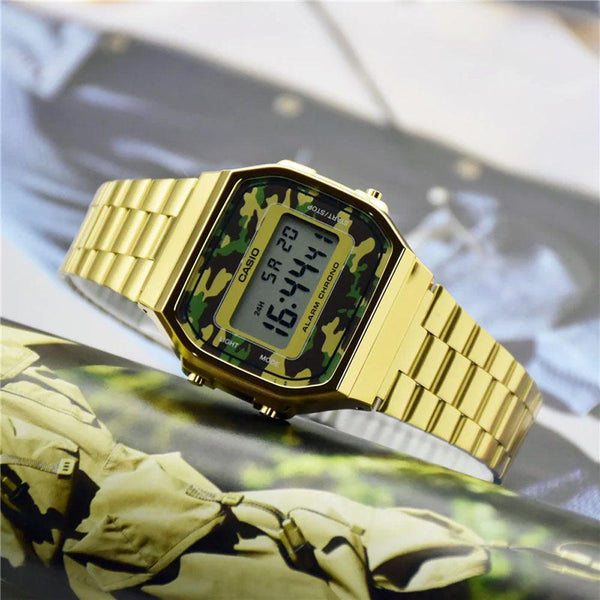 Casio Vintage Gold Camouflage Watch A168WEGC-3EF