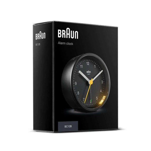 Braun Classic Black Analogue Alarm Clock BC12B