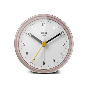 Braun Classic Analogue Pink White Alarm Clock BC12PW