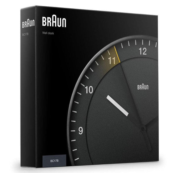 Braun Classic Large Analogue Black Wall Clock BC17B