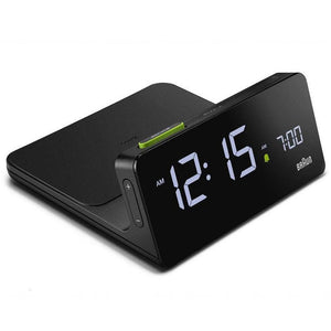 Braun Digital Wireless Charging Clock Black BC21