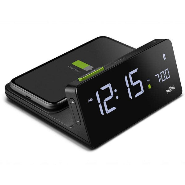 Braun Digital Wireless Charging Clock Black BC21