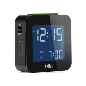 Braun Black Digital Travel Alarm Clock BNC008BK