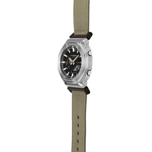 G-Shock Metal Clad Silver Fabric Band Watch GM2100C-5A