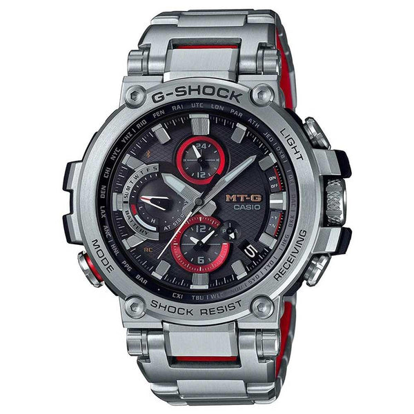 G-Shock MT-G Silver Red Watch MTG-B1000D-1A