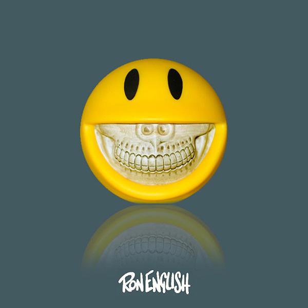 Ron English Smiley Grin Yellow Coin Bank