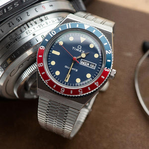 Q Timex Reissue Blue Red Watch TW2T80700