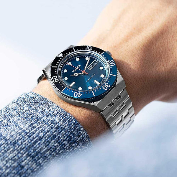 Timex M79 Automatic Black Blue Watch TW2V25100